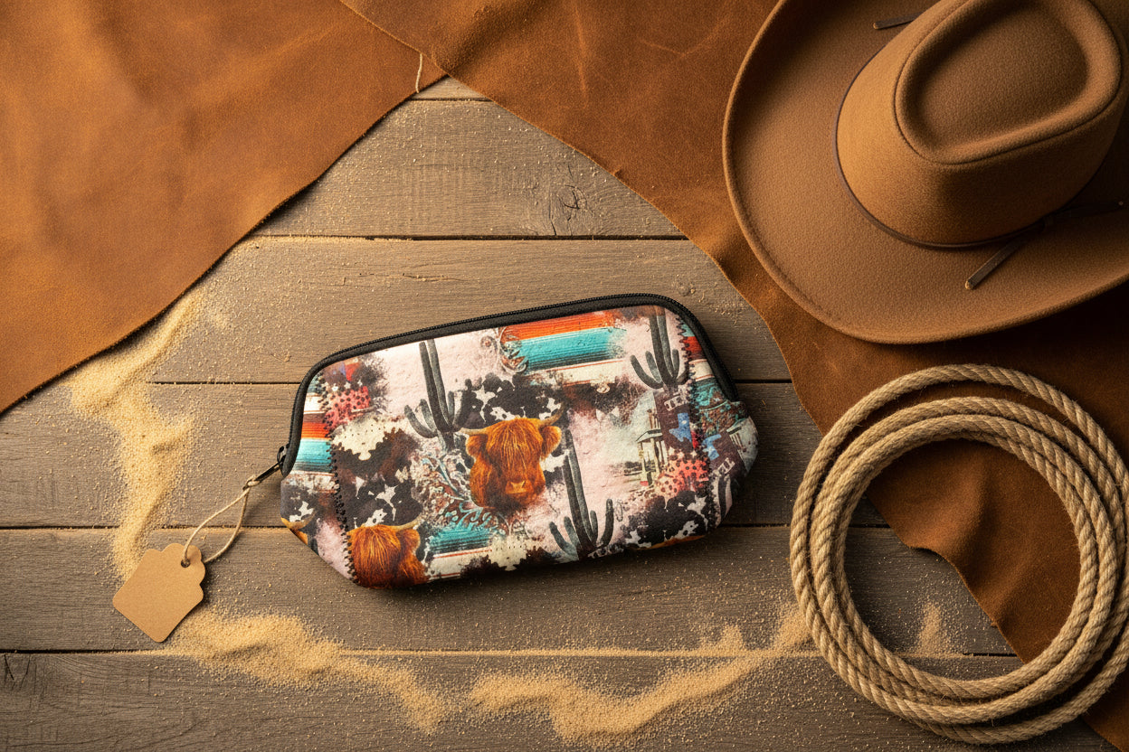 Highland Cow Cosmetic Bag
